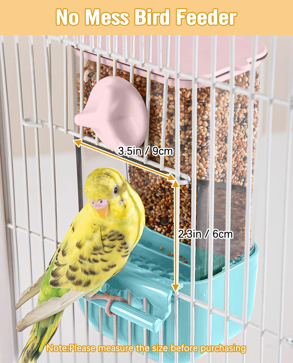 BNOSDM no mess bird feeder refill action blue, lid opens for quick topping