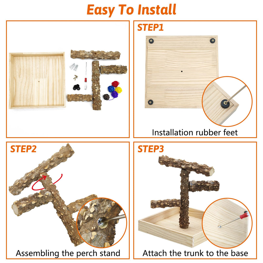 BNOSDM easy-assembly wooden bird gym fits desks for bonding time