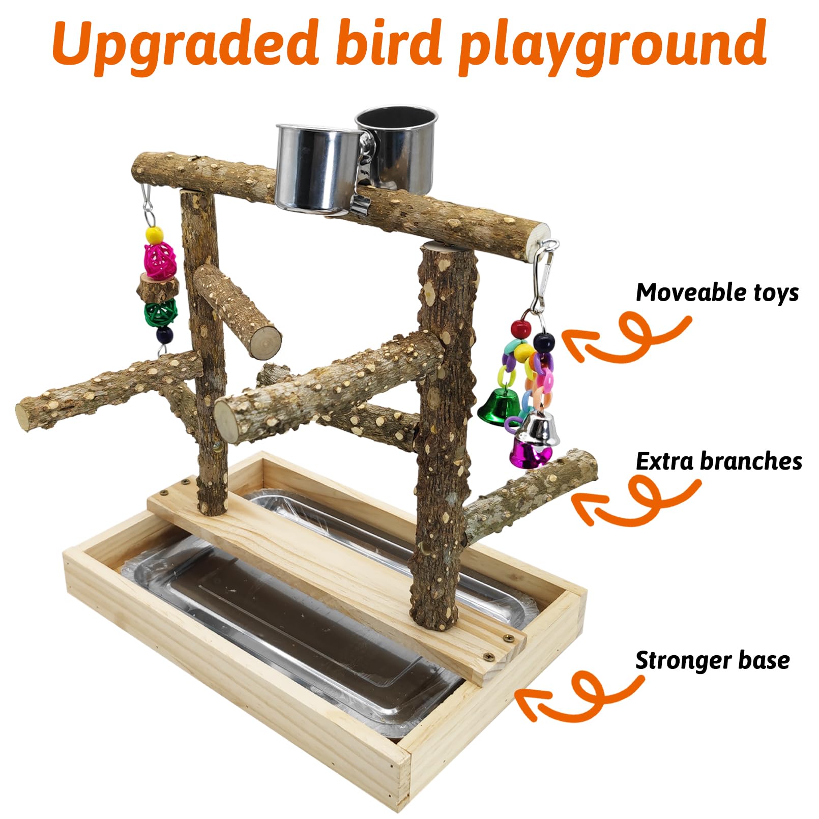 BNOSDM prickly ash wood perch provides safe chewing and firm grip perches