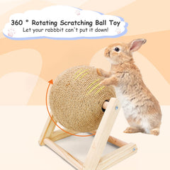BNOSDM rabbit scratch ball rotates 360 degrees for curious rabbits and stress-free exploration.
