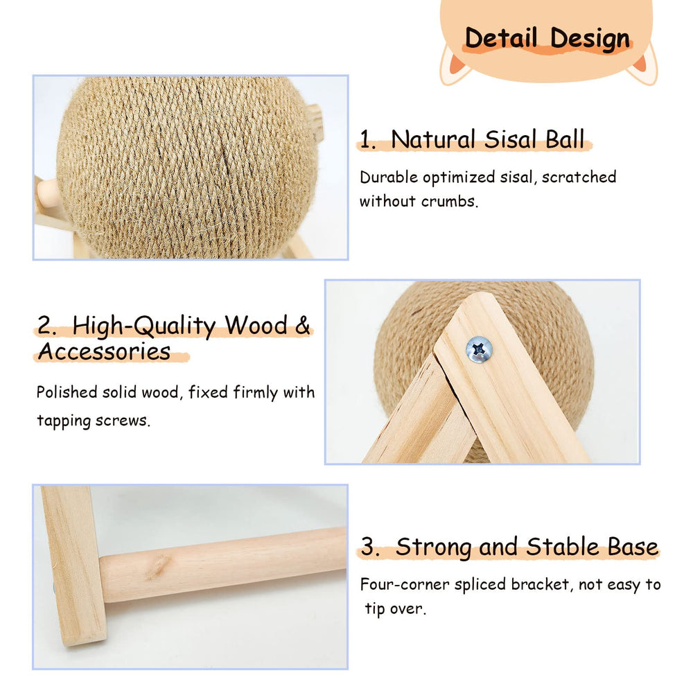 BNOSDM natural sisal rope provides satisfying texture for nibbling and nail-grinding.