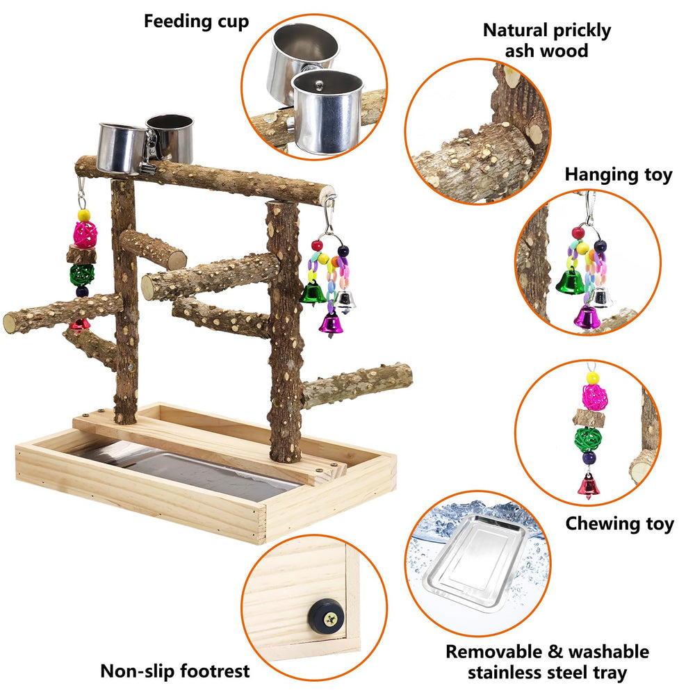 BNOSDM removable tray bird playground catches spills for easy cleanups