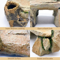BNOSDM reptile hide cave features textured rock look blending with terrariums.