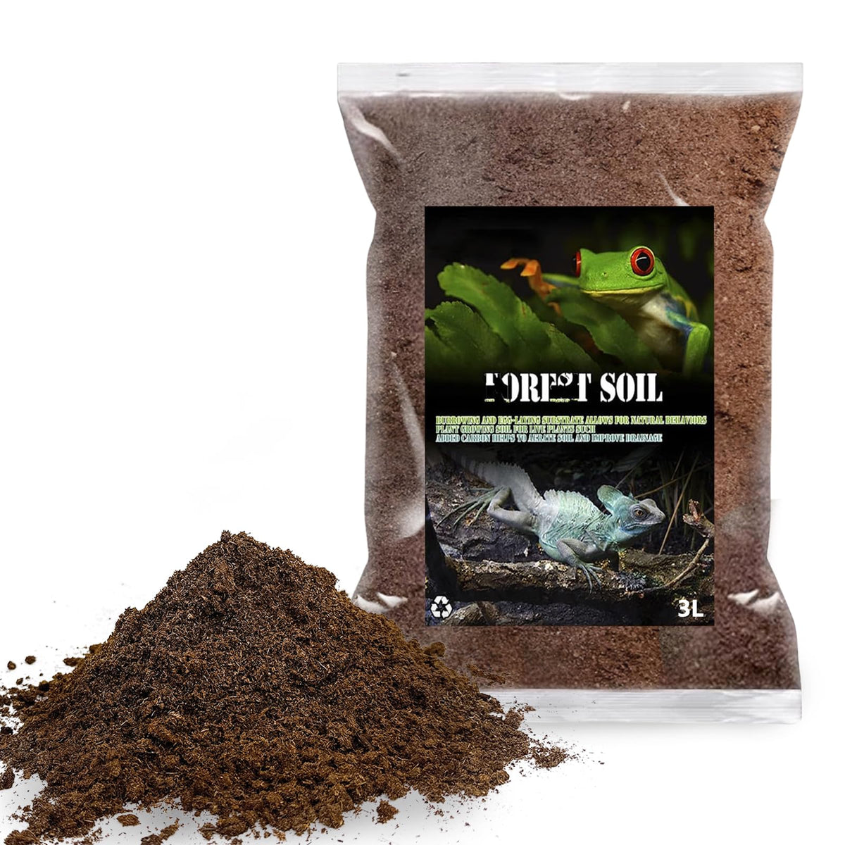 BNOSDM reptile soil substrate 3-liter bag ready-to-use bedding for quick setup.