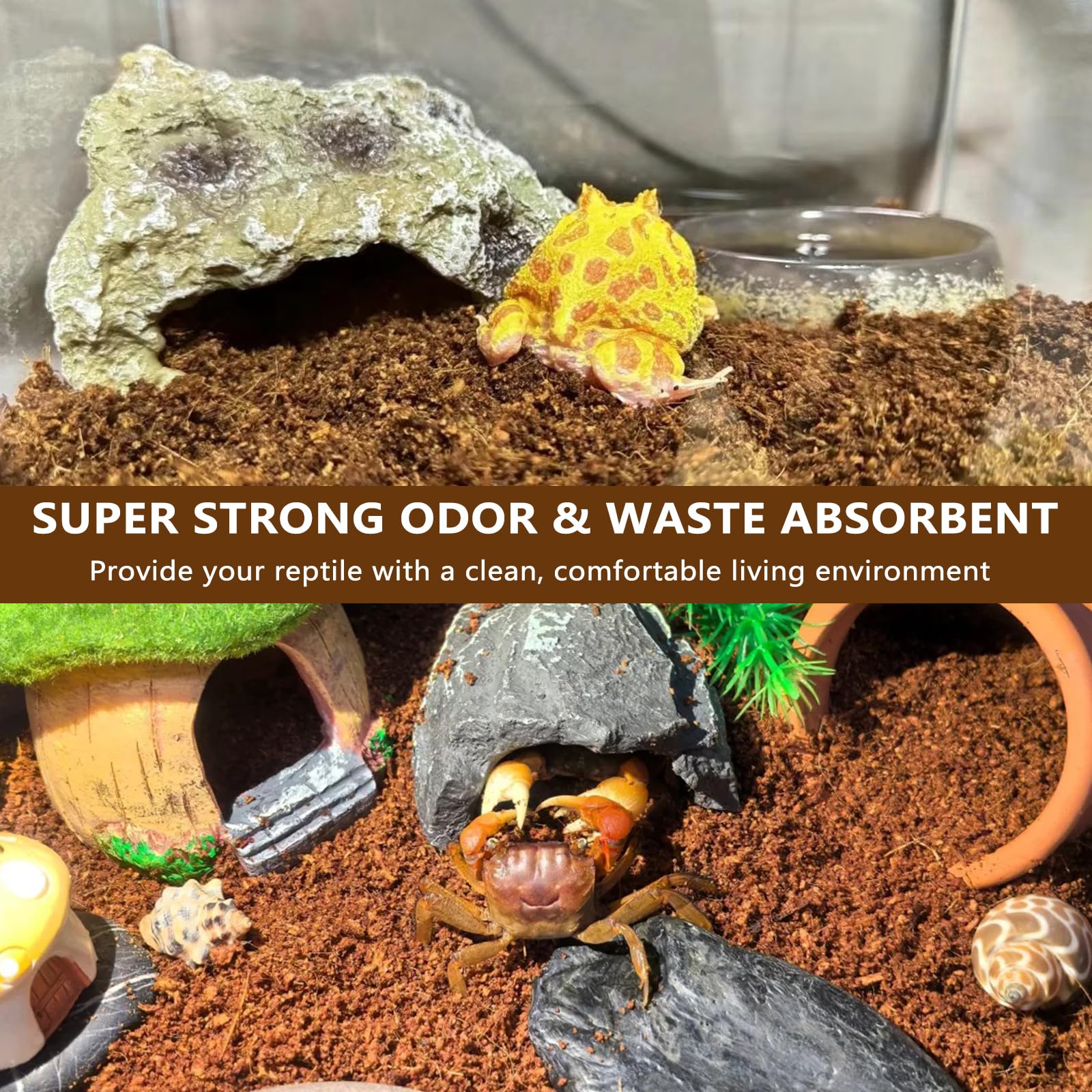 BNOSDM reptile soil substrate mimics natural digging to encourage exploration.