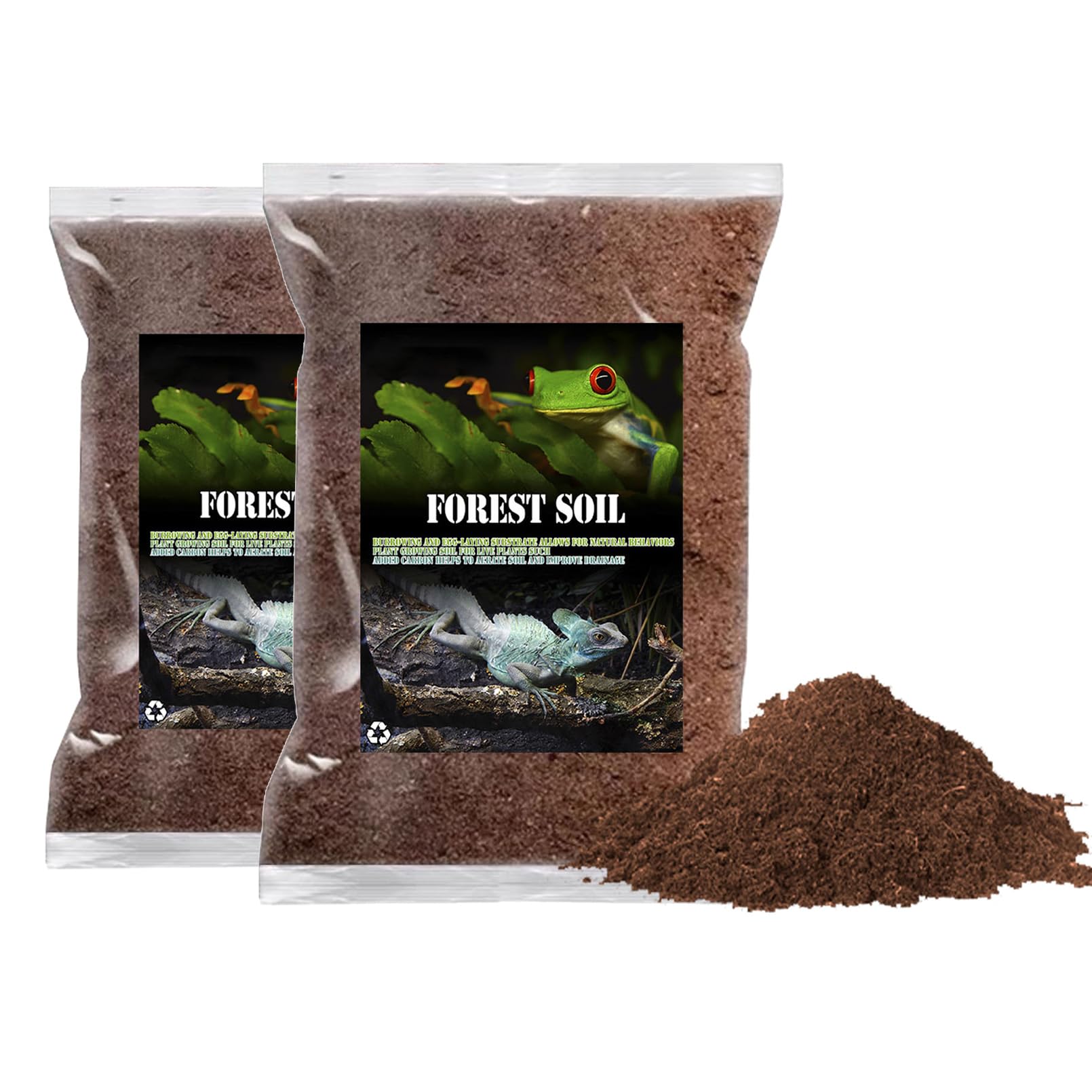BNOSDM reptile soil substrate packaging showing two 3L bags for terrariums.