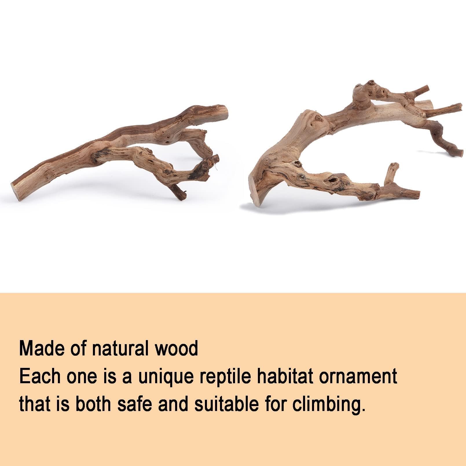 BNOSDM reptile wood branch climbing accessory for geckos and chameleons