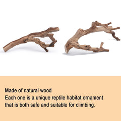 BNOSDM reptile wood branch climbing accessory for geckos and chameleons