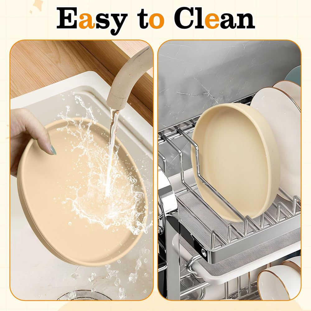 BNOSDM beige silicone plate complements home decor while versatile for snacks.