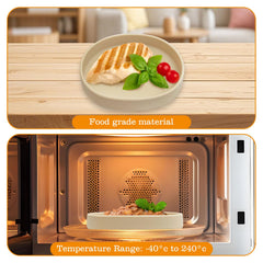 BNOSDM silicone dish is dishwasher and microwave safe for easy cleaning.