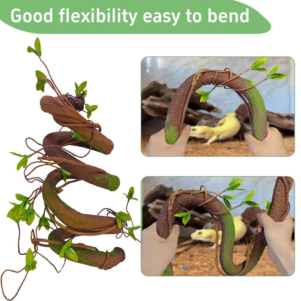 BNOSDM soft PVC vine offers durable, safe climbing for bearded dragons and geckos