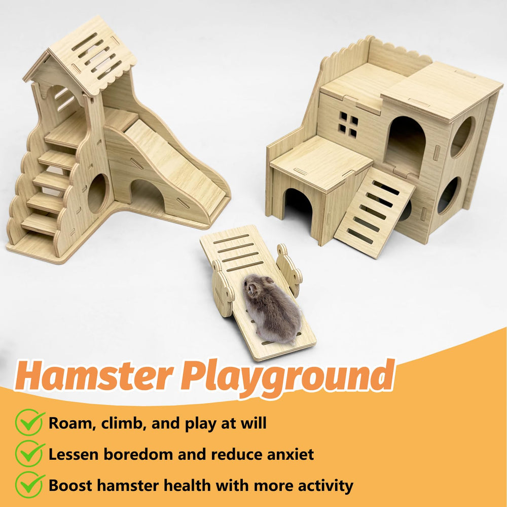 BNOSDM wood hamster house interior space invites hiding and daily play