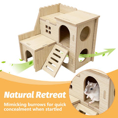 BNOSDM wood hamster house ladder and habitat supports climbing exercise