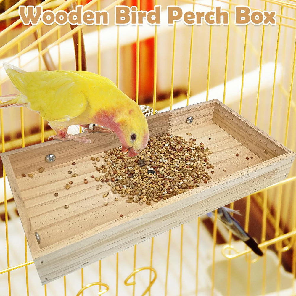BNOSDM wooden-bird-feeder-box-assembly installs quickly for cage enrichment.