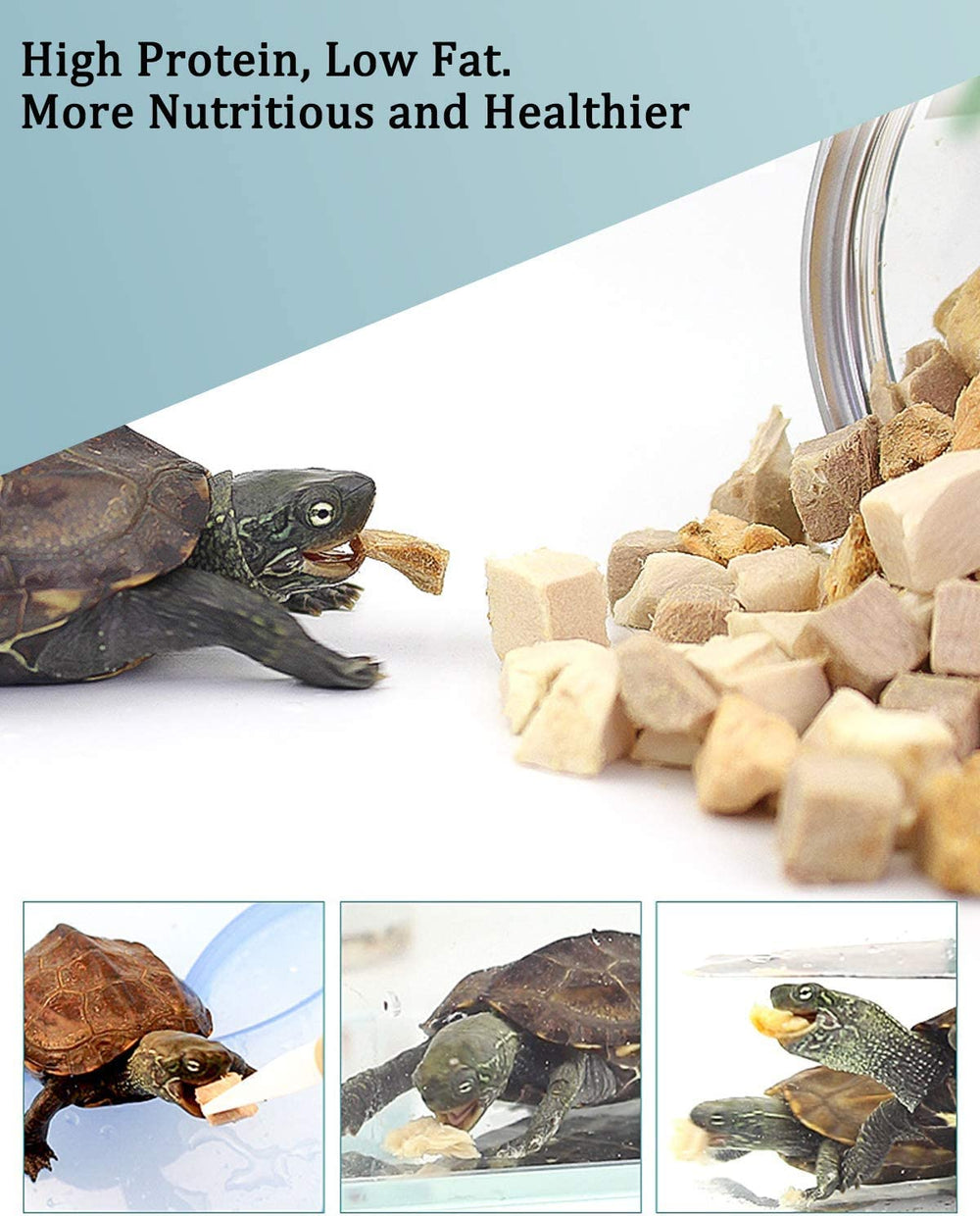BNYEE 3in1 turtle treats chicken duck fish ingredients clearly listed for turtles.