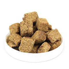 BNYEE packaging for 5oz freeze-dried brine shrimp cubes, convenient high-protein food.