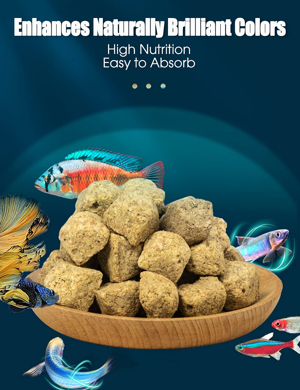BNYEE brine shrimp cubes crushed demonstrates easy feeding for small species and fry.