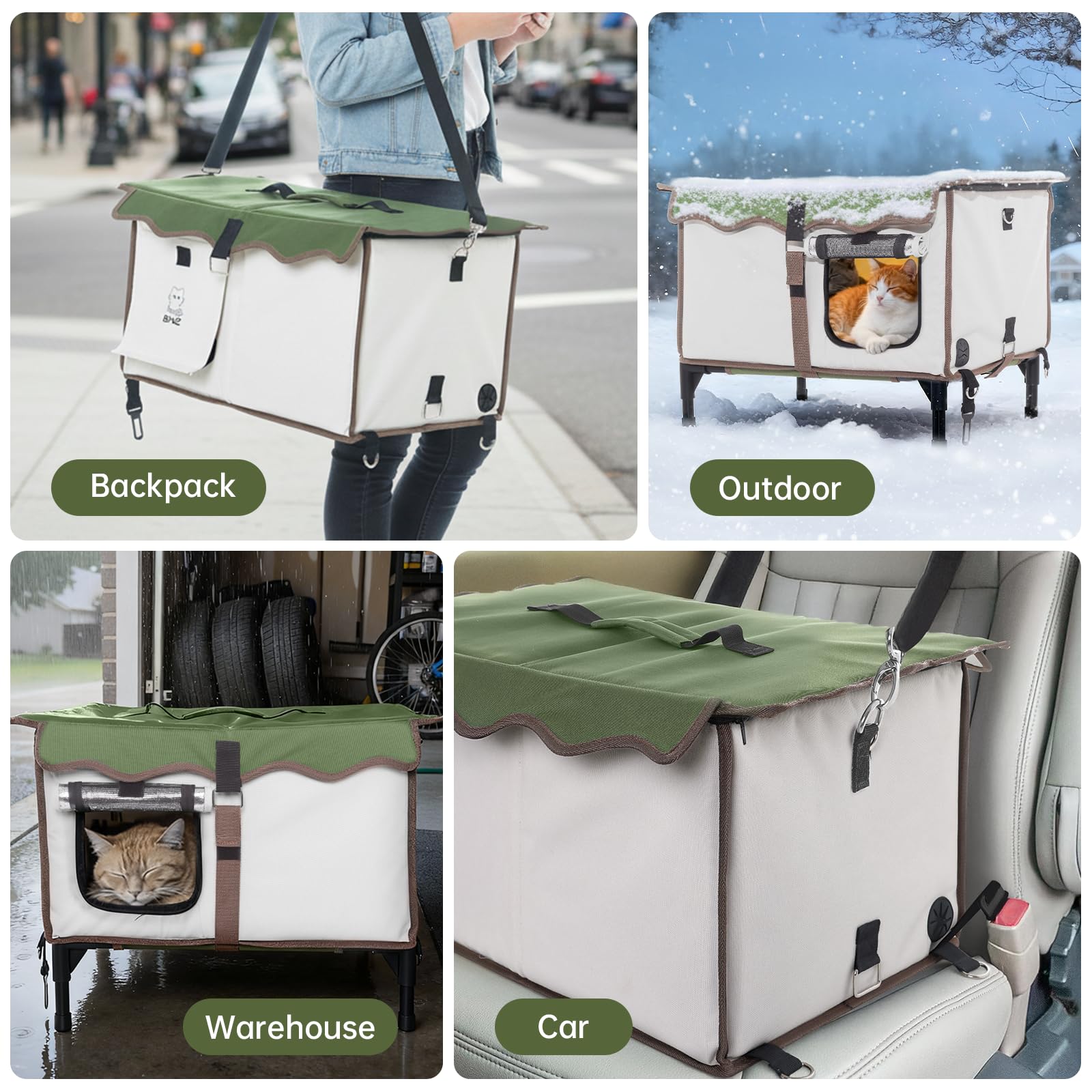 BNZ indestructible heated cat house easy-clean-removable-roof demonstrates quick sanitation.