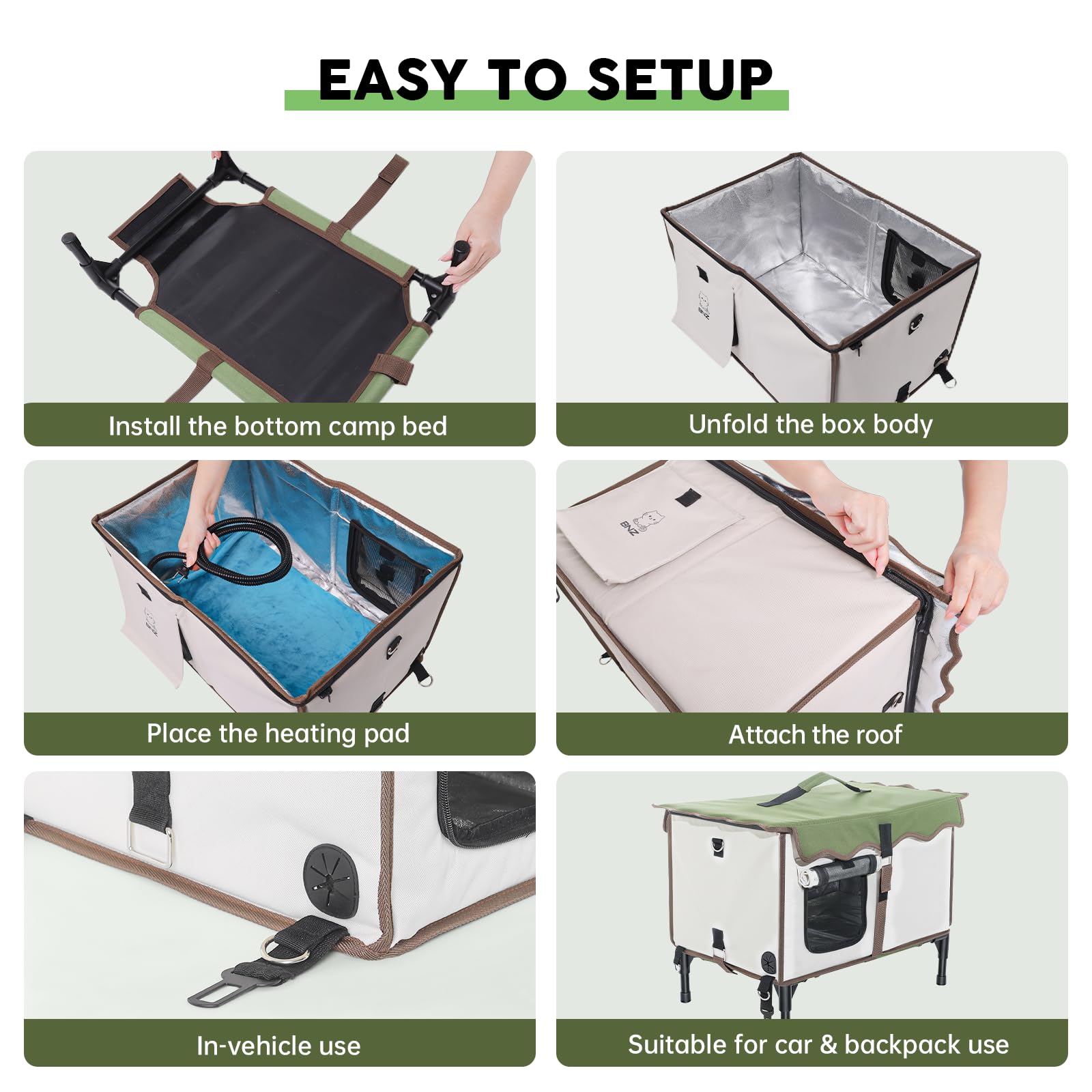 BNZ indestructible heated cat house portable-design enables flexible placement in yards.