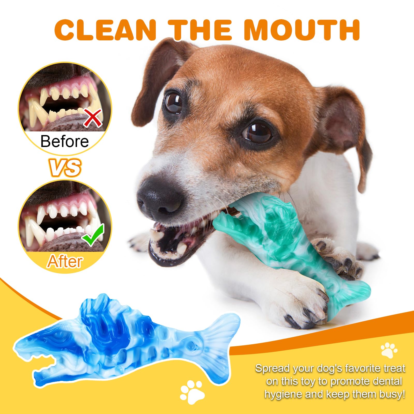 BoYoYo dental-health toy shows grooves for toothpaste or treats to clean teeth.