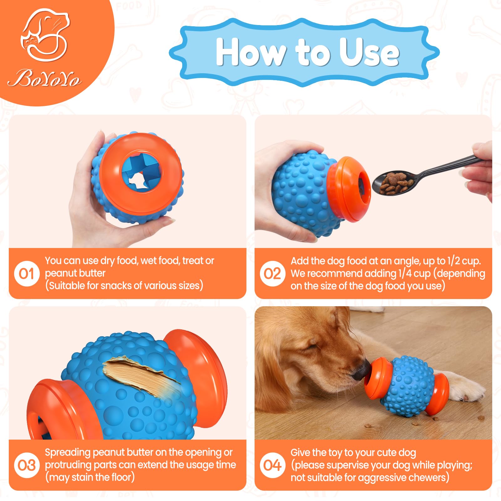 BoYoYo durable natural rubber dog toy built for strong jaws