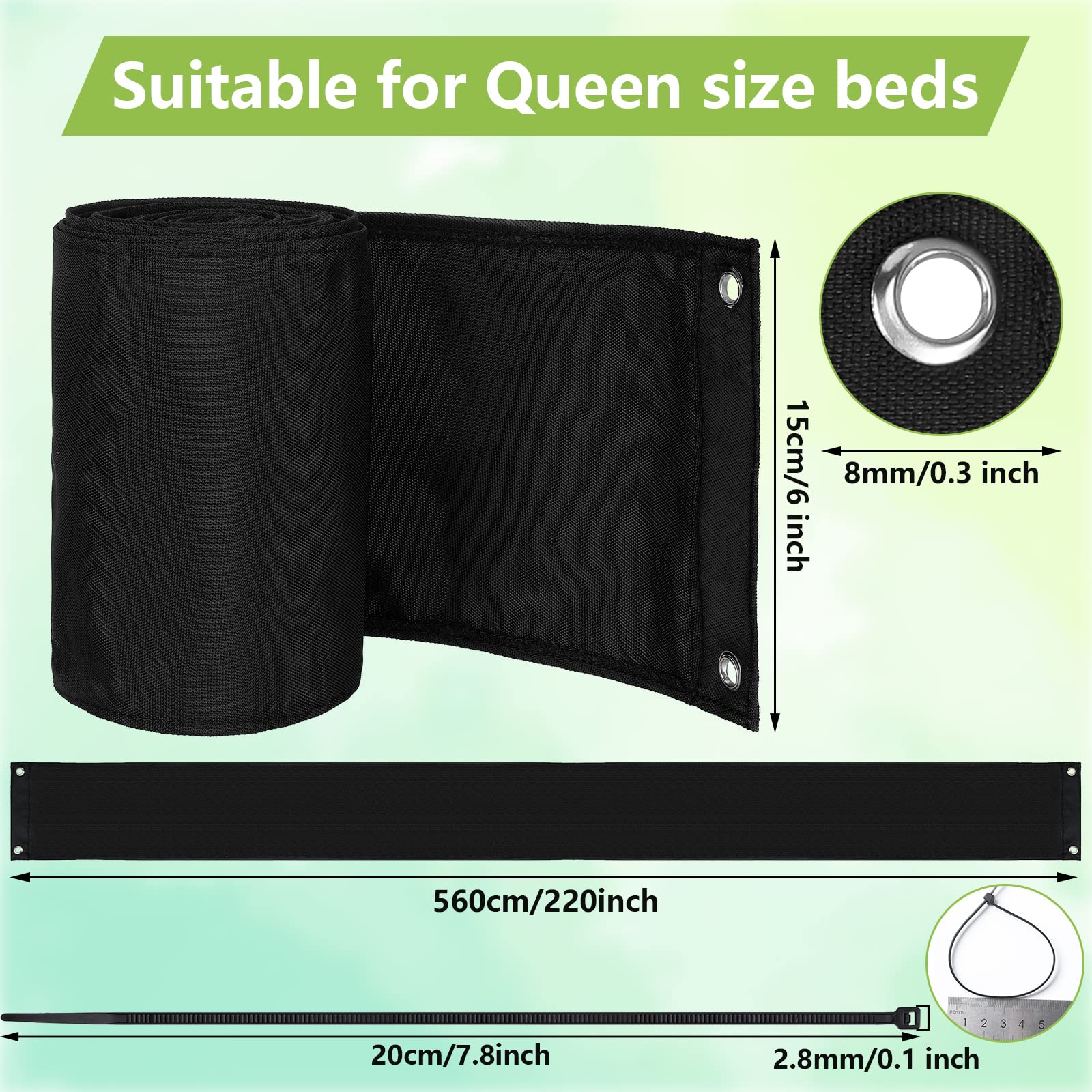 Boao bed blocker with zip ties secures around furniture edges