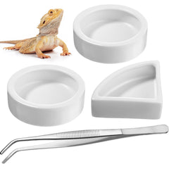 Boao reptile round 7cm food bowl with smooth ceramic surface for easy cleaning.