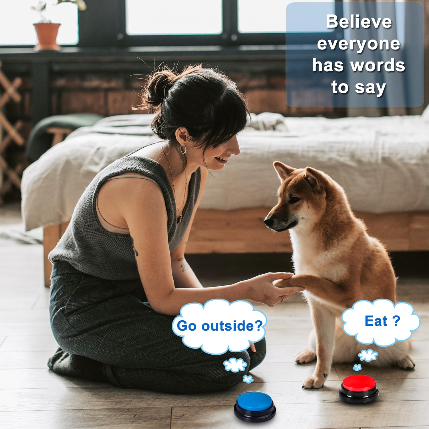 BoArt voice recording button dog training use for interactive cues