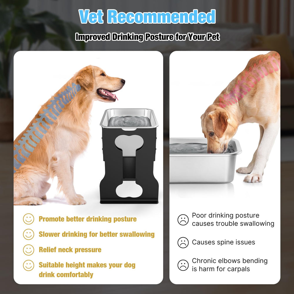 Bobbie & Laxi 14 inch raised dog water bowl for comfortable posture