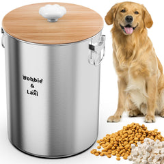 Bobbie & Laxi 25lbs dog food container front view for large pet storage