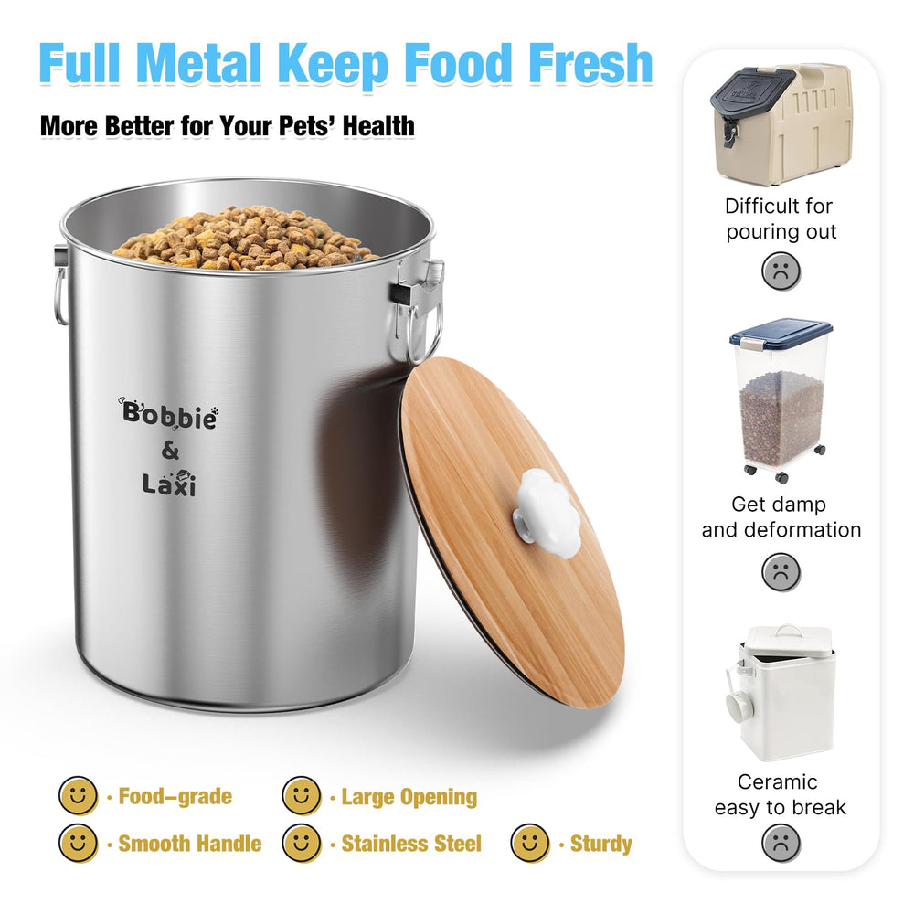 Bobbie & Laxi dog food container lid closed showing airtight seal