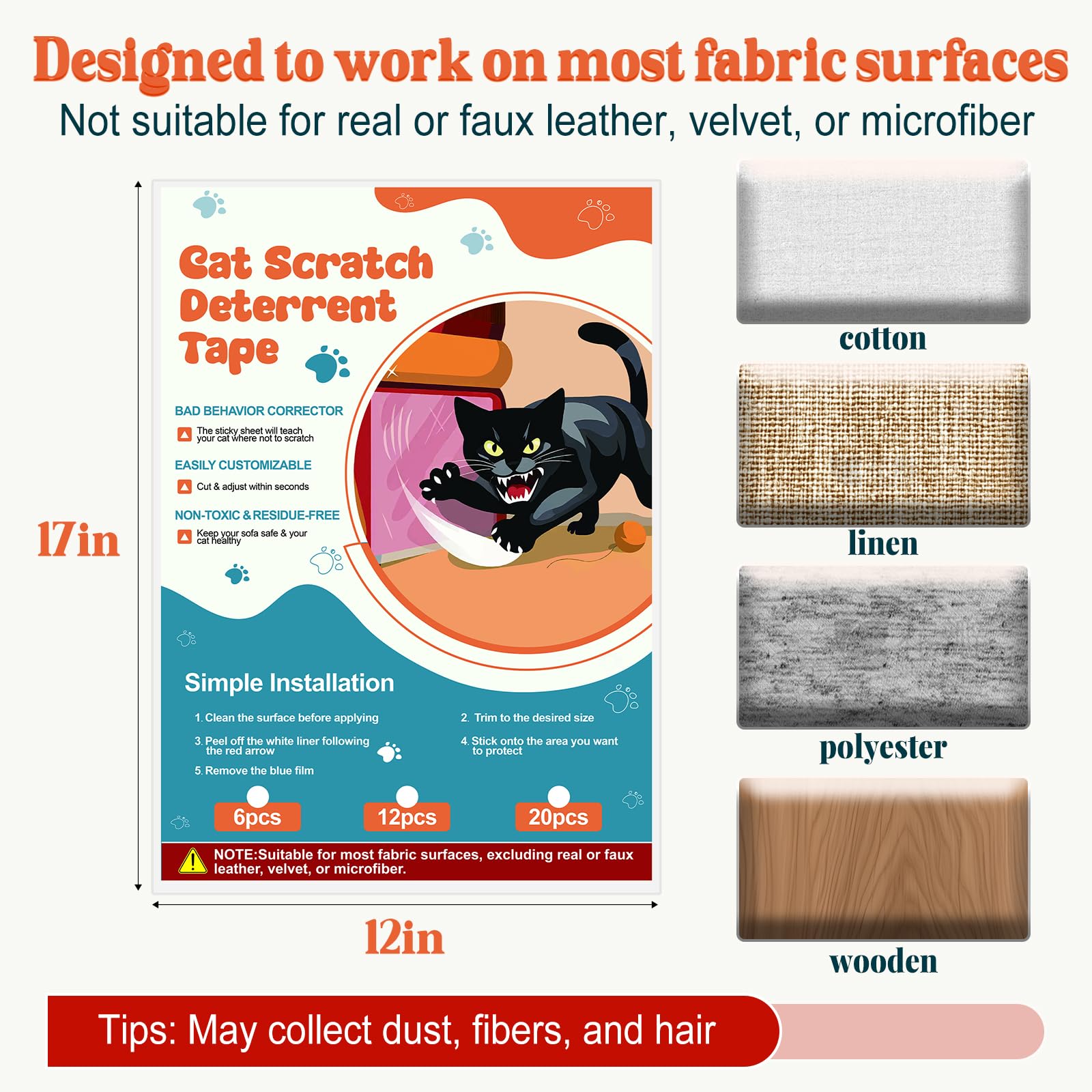 BobbleT clear anti-scratch guard blending with sofa upholstery