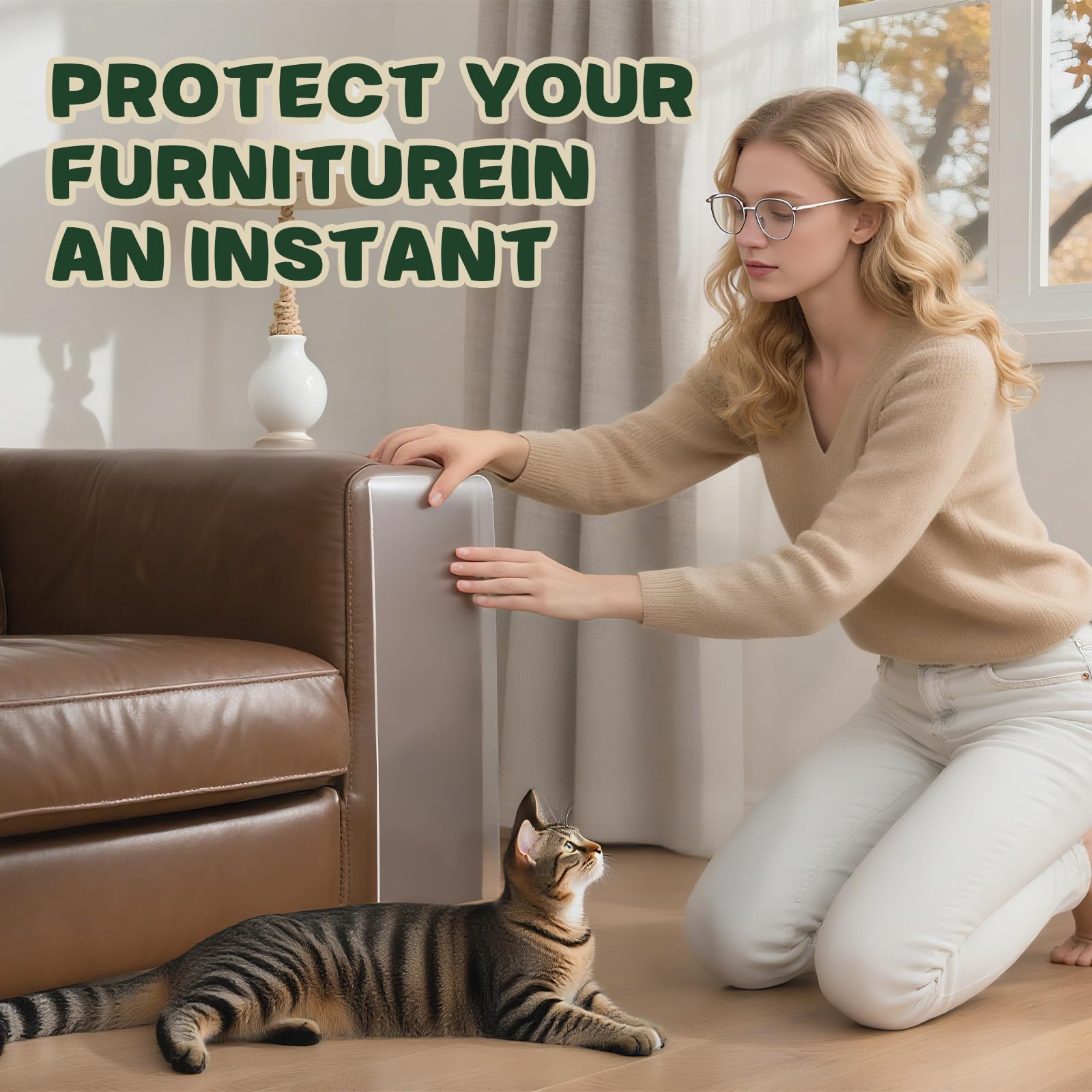 BobbleT discreet protection maintaining sofa appearance with clear film