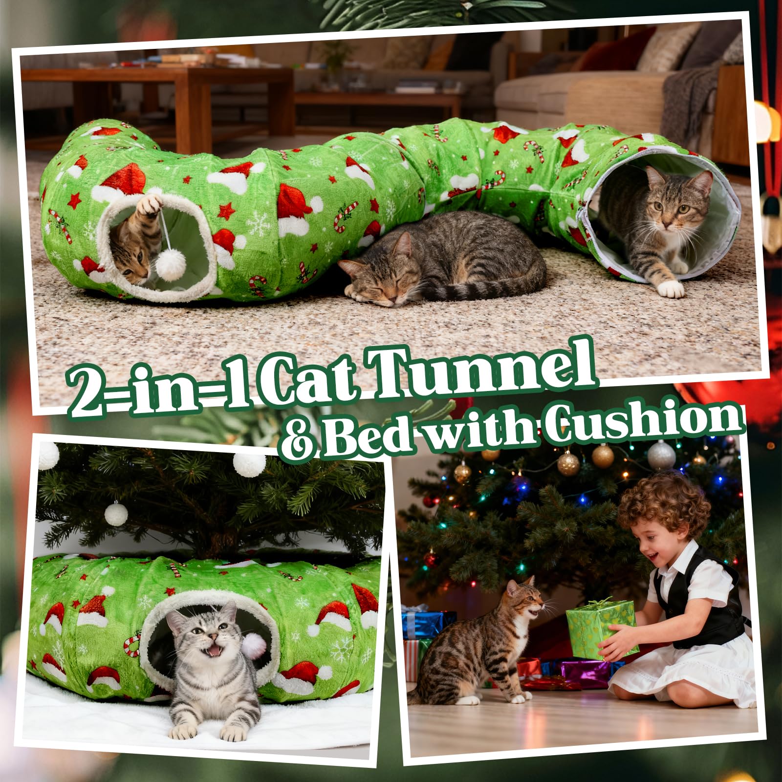 BobbleT Peekaboo Donut Tunnel Shape allows lounging in various configurations for curious cats.