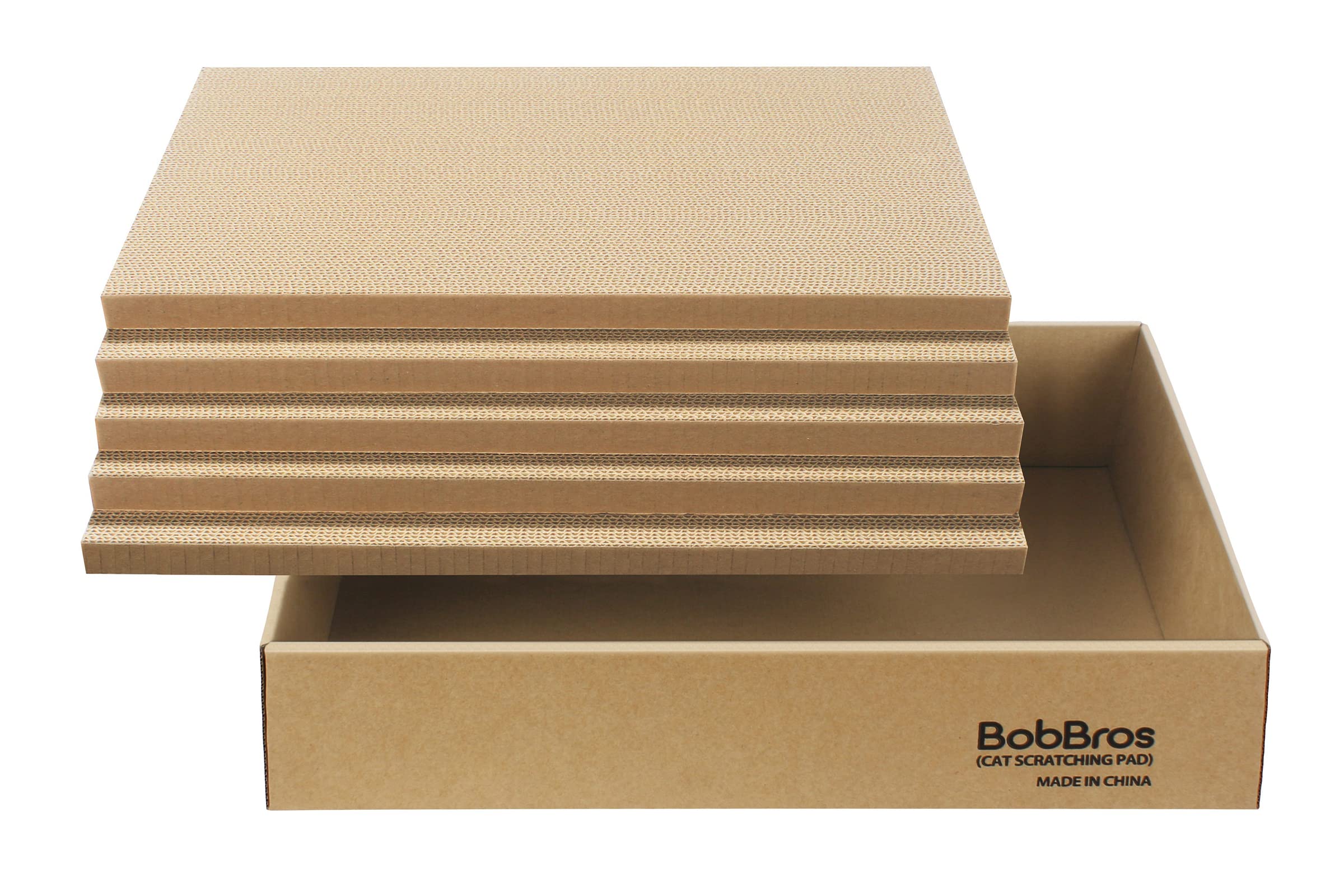 BobBros 5 packs XL cat scratcher front view shows durable double-sided pads for lasting play.