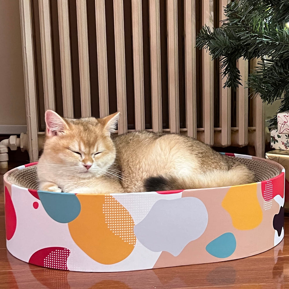 BobbyPet Cat Scratcher Lounge Bed, 17x13 inch footprint fits apartments and mid-size rooms
