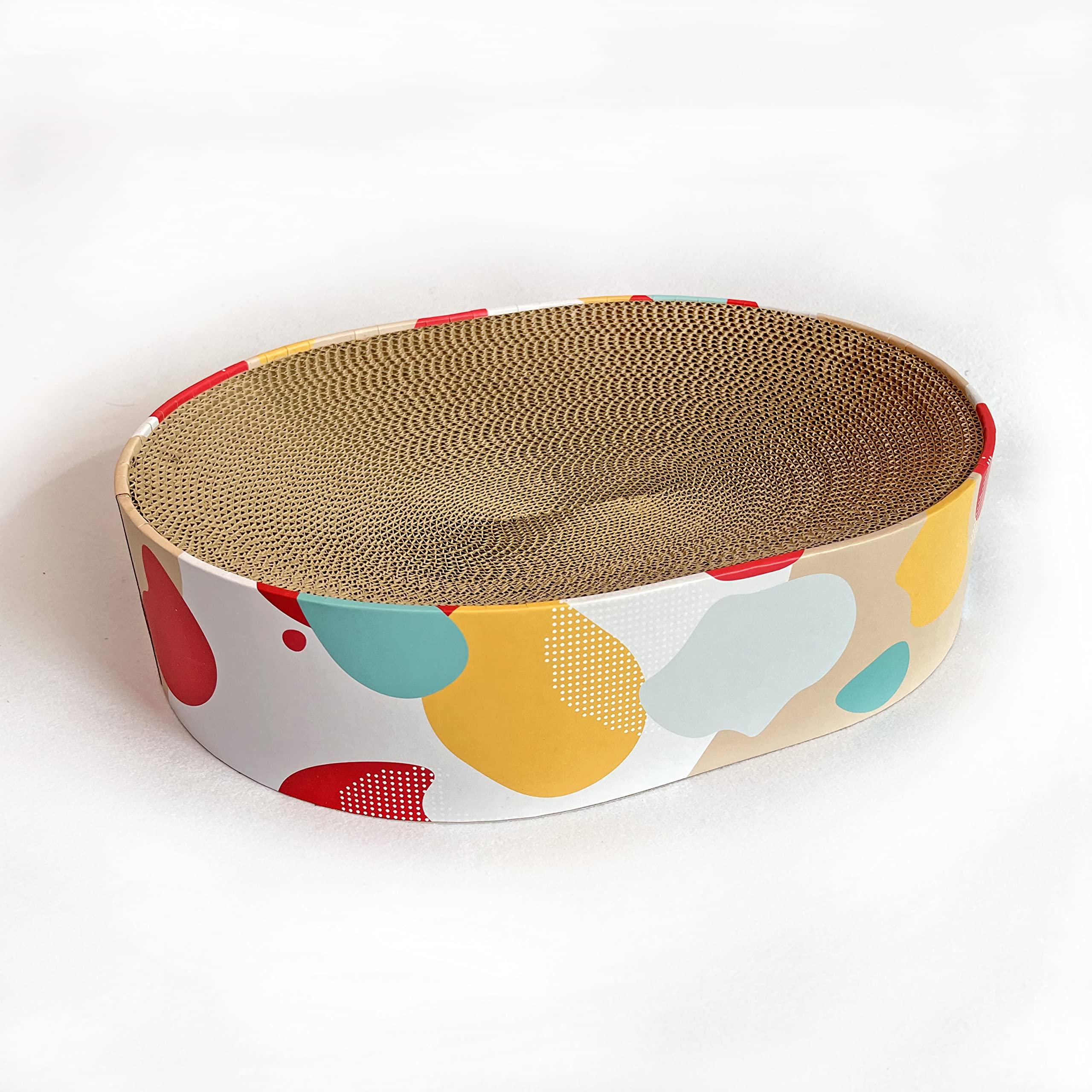 BobbyPet Cat Scratcher Lounge Bed, inside scratching area supports neat, contained play