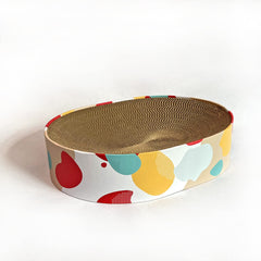BobbyPet Cat Scratcher Lounge Bed, side profile highlighting stable base for worry-free lounging