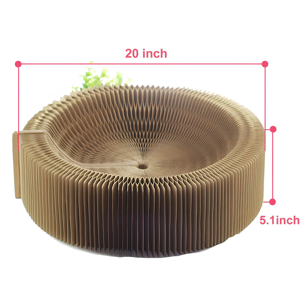 BobbyPet cat scratcher lounge round easy-clean surface resists dirt.