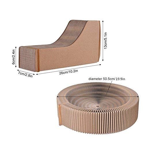 BobbyPet cat scratcher lounge round recyclable cardboard for eco-friendly use.
