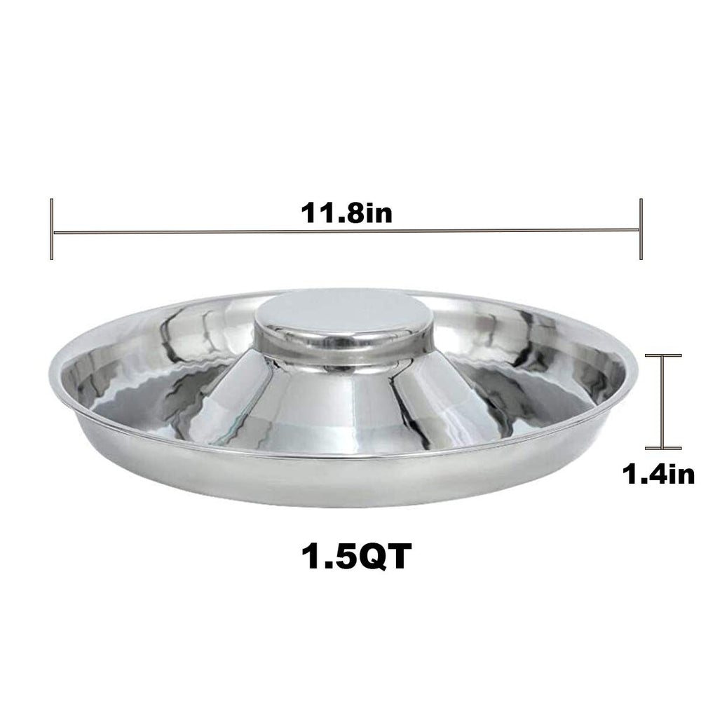 Inside view shows conical pillar guiding even feeding in BobbyPet dish.