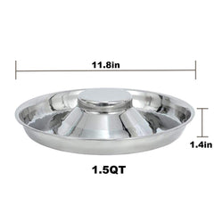 Inside view shows conical pillar guiding even feeding in BobbyPet dish.