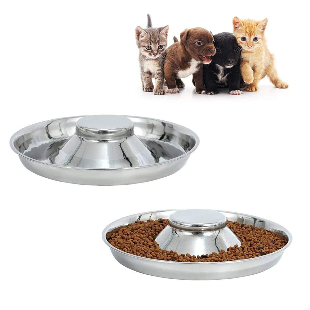 BobbyPet stainless steel dish with stackable design for easy storage.