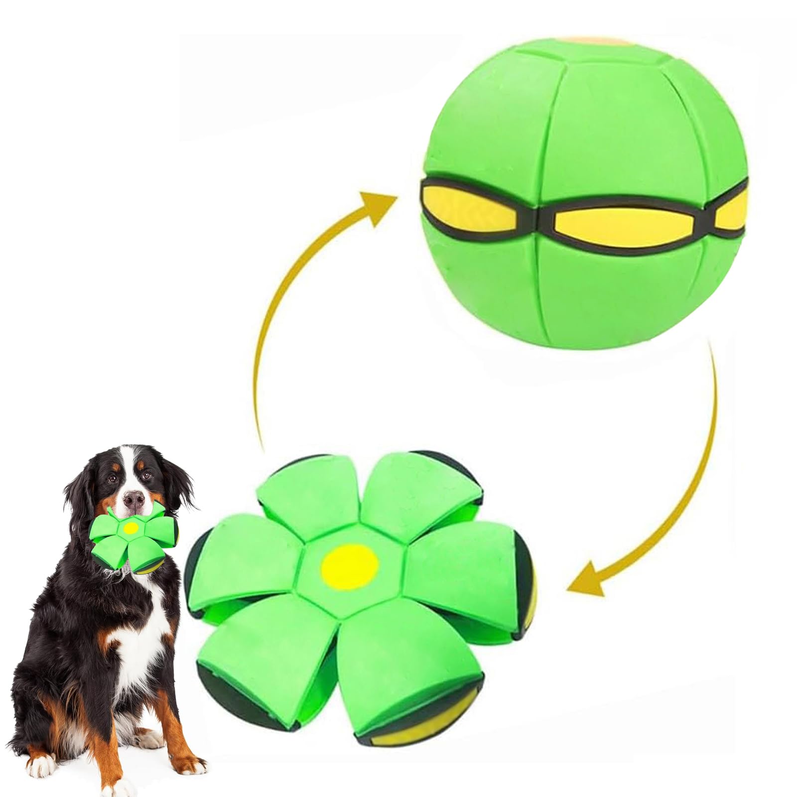 Bobcow UFO Magic Ball green lights in action for interactive play and sensory fun.