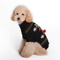 BOBIBI dog sweater Christmas reindeer side view shows holiday style and cozy warmth.