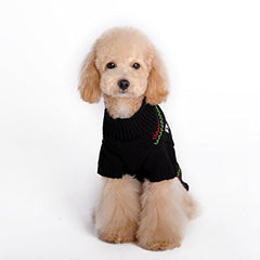 BOBIBI dog sweater winter knit closeup yarn highlights soft acrylic texture.