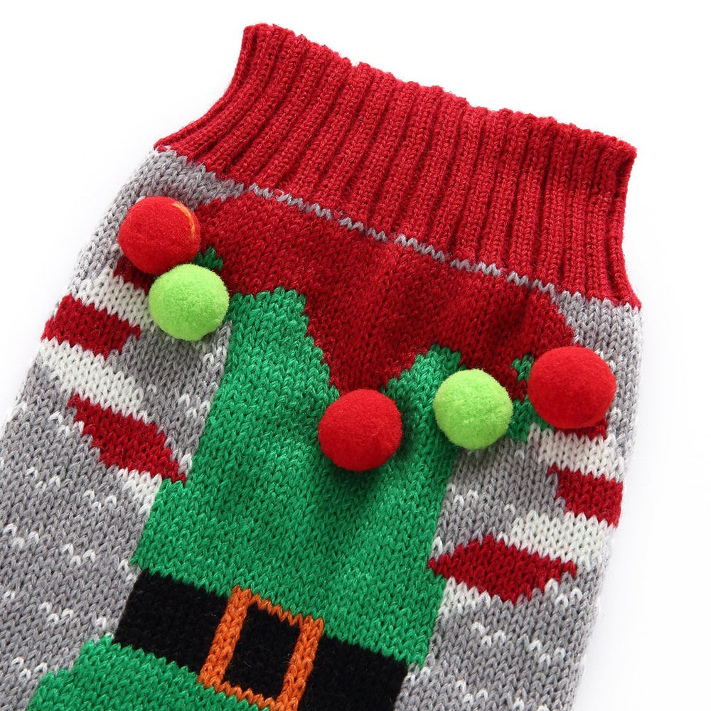 BOBIBI pull-over knit close-up shows elasticity for comfortable wear.