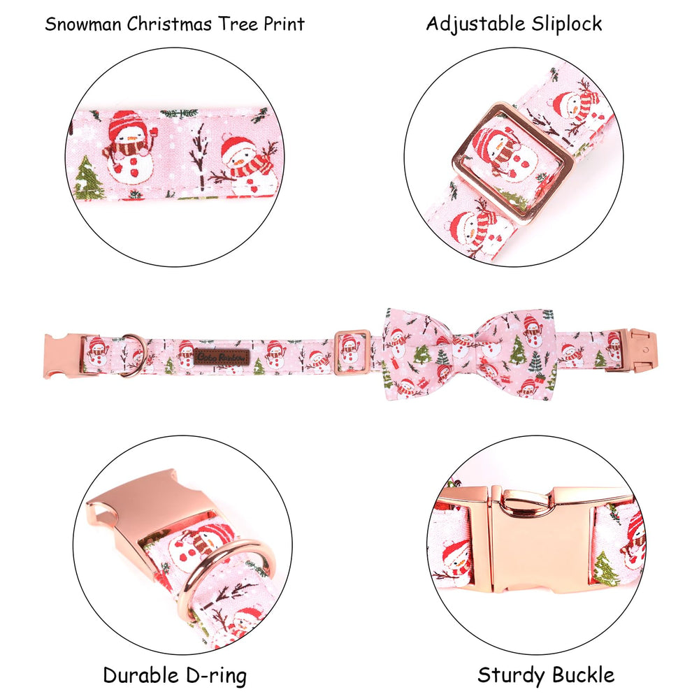 Bobo Rainbow Christmas tree print collar highlighting holiday charm for large dogs