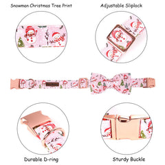 Bobo Rainbow Christmas tree print collar highlighting holiday charm for large dogs