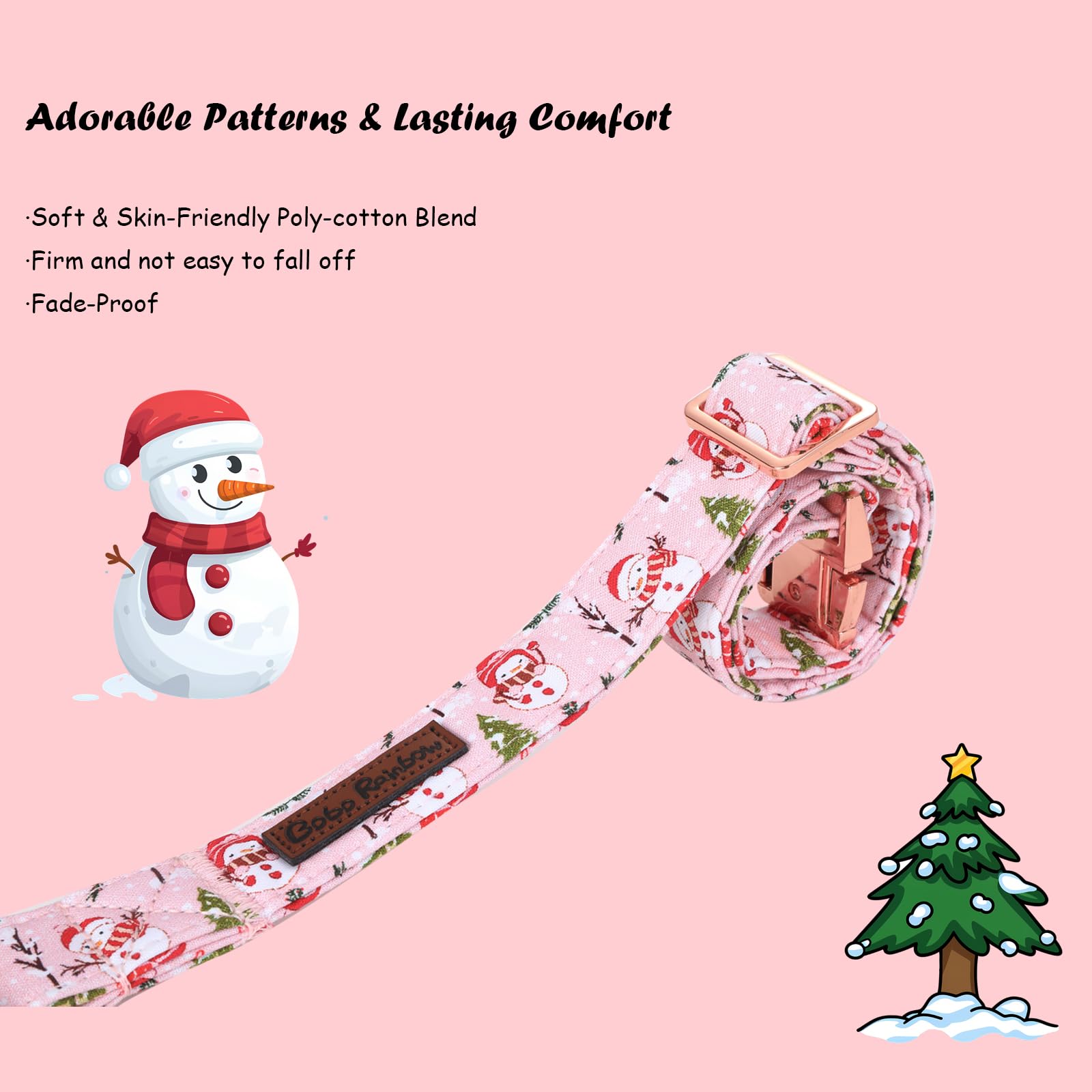 Bobo Rainbow cotton adjustable collar delivering breathable comfort and secure fit